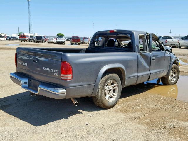 1D7GL42K64S500319 - 2004 DODGE DAKOTA SLT CHARCOAL photo 4