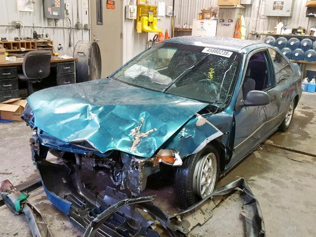 2HGEJ2223SH512607 - 1995 HONDA CIVIC DX GREEN photo 2