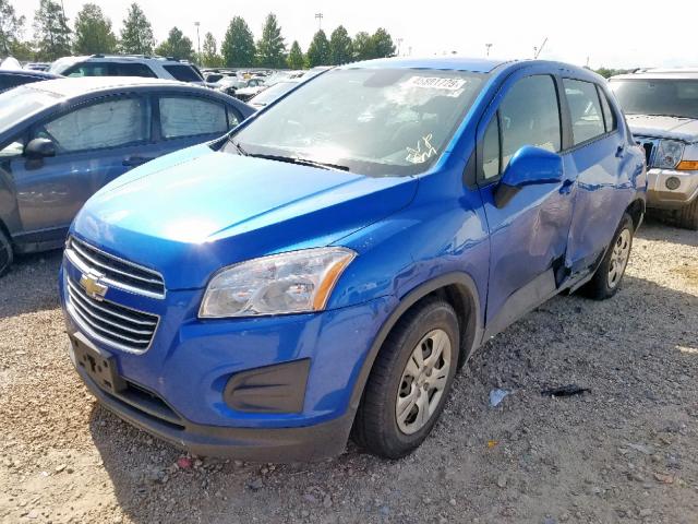 KL7CJKSB1GB534138 - 2016 CHEVROLET TRAX LS BLUE photo 2