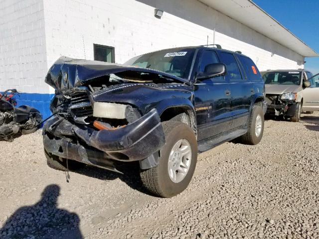 1B4HS28Z91F515196 - 2001 DODGE DURANGO BLACK photo 2