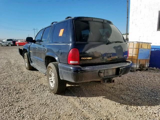 1B4HS28Z91F515196 - 2001 DODGE DURANGO BLACK photo 3