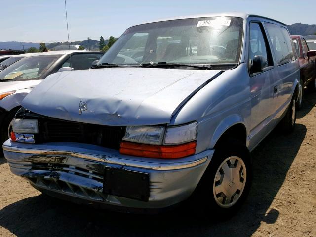 2B4GK2534MR314833 - 1991 DODGE CARAVAN BLUE photo 2