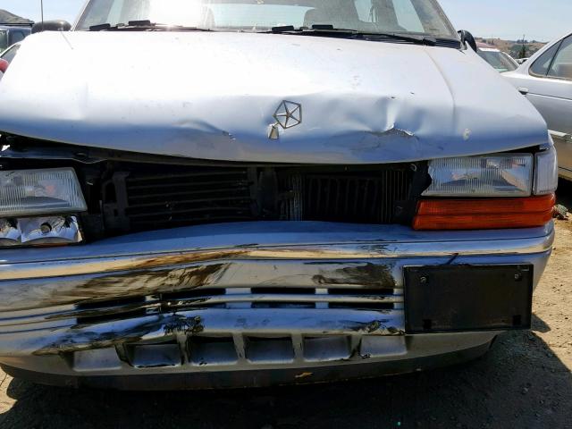 2B4GK2534MR314833 - 1991 DODGE CARAVAN BLUE photo 9