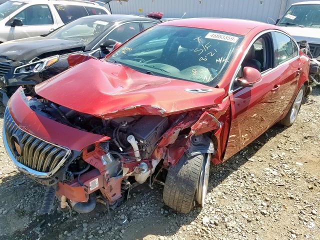 2G4GL5EX9E9234980 - 2014 BUICK REGAL RED photo 2