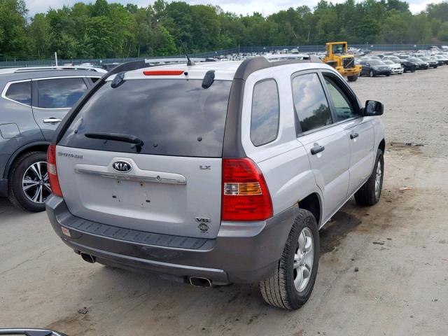 KNDJE723387475974 - 2008 KIA SPORTAGE E SILVER photo 4