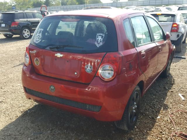KL1TD6DE3BB128211 - 2011 CHEVROLET AVEO LS RED photo 4