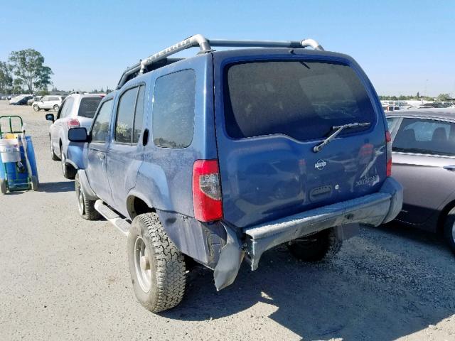 5N1ED28Y7YC543884 - 2000 NISSAN XTERRA XE BLUE photo 3