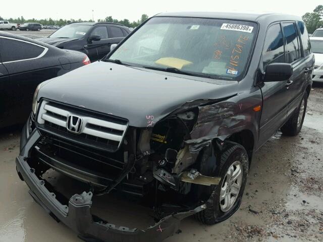 5FNYF28107B003034 - 2007 HONDA PILOT LX GRAY photo 2