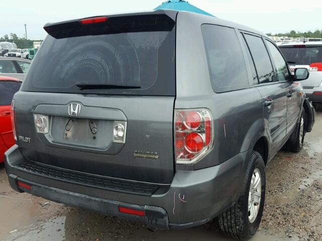 5FNYF28107B003034 - 2007 HONDA PILOT LX GRAY photo 4