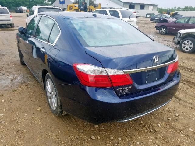 1HGCR2F8XEA153323 - 2014 HONDA ACCORD EXL BLUE photo 3