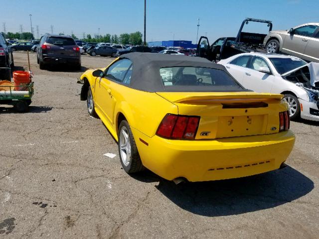 1FAFP45X8XF211947 - 1999 FORD MUSTANG GT YELLOW photo 3