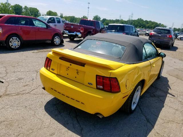 1FAFP45X8XF211947 - 1999 FORD MUSTANG GT YELLOW photo 4