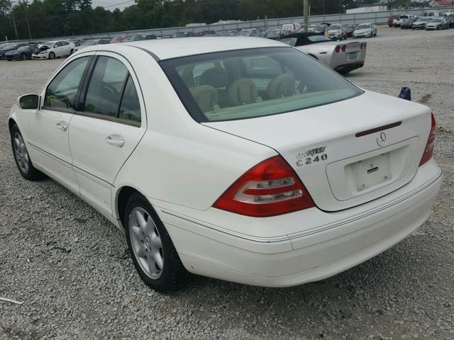 WDBRF61J14F448264 - 2004 MERCEDES-BENZ C 240 WHITE photo 3