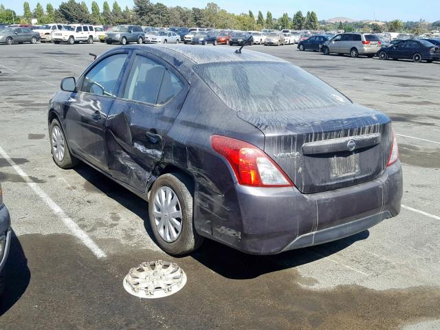 3N1CN7AP3FL872142 - 2015 NISSAN VERSA S GRAY photo 3