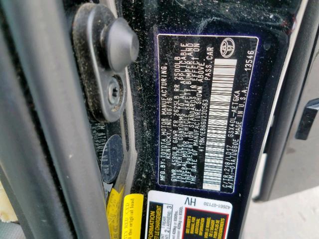 4T1BK1EB6GU230563 - 2016 TOYOTA AVALON XLE BLACK photo 10