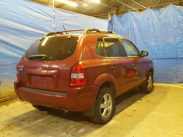 KM8JM12B46U435923 - 2006 HYUNDAI TUCSON GL RED photo 4