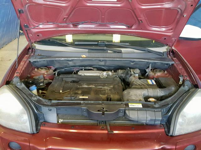 KM8JM12B46U435923 - 2006 HYUNDAI TUCSON GL RED photo 7