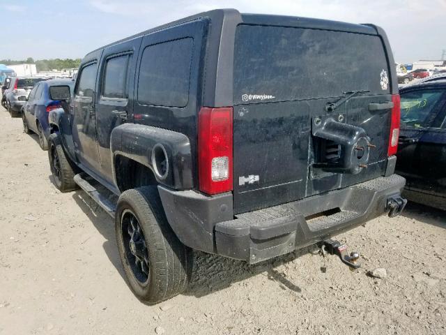 5GTDN13E078200719 - 2007 HUMMER H3 BLACK photo 3