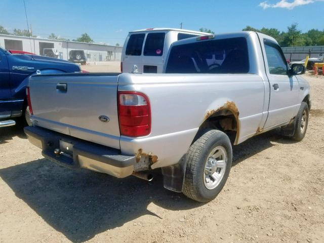 1FTYR10U61PB13767 - 2001 FORD RANGER SILVER photo 4