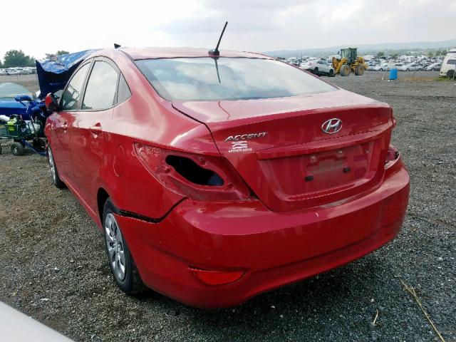 KMHCT4AE3HU334352 - 2017 HYUNDAI ACCENT SE RED photo 3