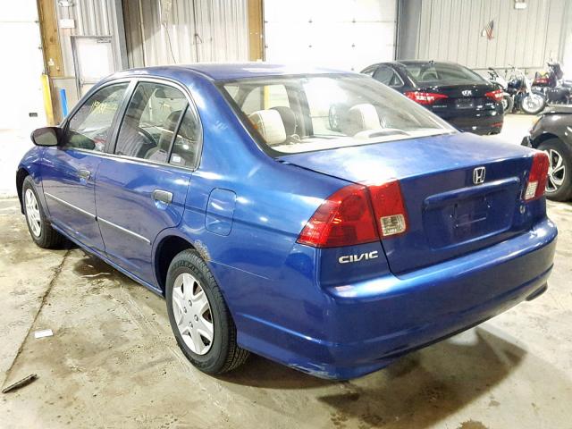 1HGES16364L005653 - 2004 HONDA CIVIC DX V BLUE photo 3