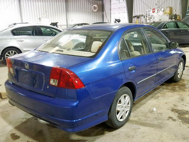 1HGES16364L005653 - 2004 HONDA CIVIC DX V BLUE photo 4