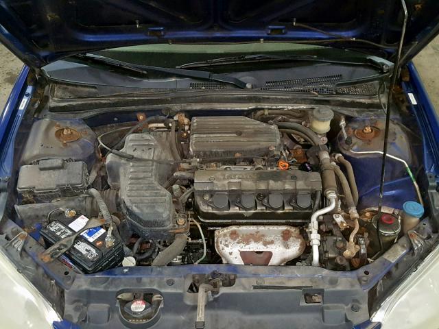 1HGES16364L005653 - 2004 HONDA CIVIC DX V BLUE photo 7