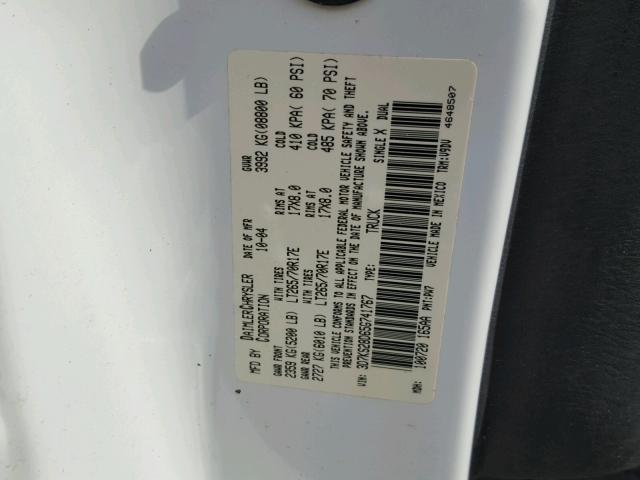 3D7KS28D65G741767 - 2005 DODGE RAM 2500 S WHITE photo 10