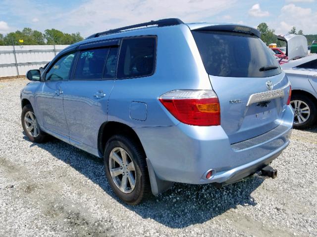 JTEES41A682108746 - 2008 TOYOTA HIGHLANDER BLUE photo 3