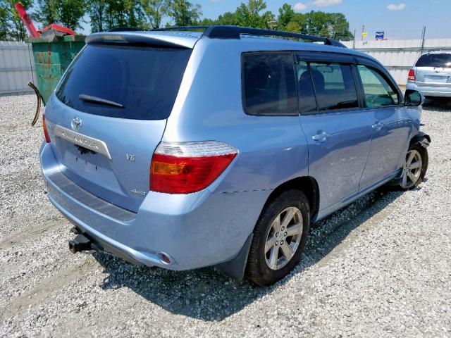 JTEES41A682108746 - 2008 TOYOTA HIGHLANDER BLUE photo 4