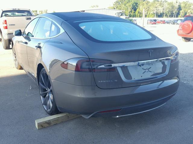 5YJSA1E28GF133297 - 2016 TESLA MODEL S GRAY photo 3