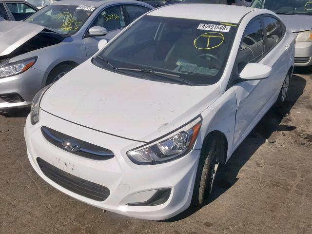 KMHCT4AE6GU991578 - 2016 HYUNDAI ACCENT SE WHITE photo 2