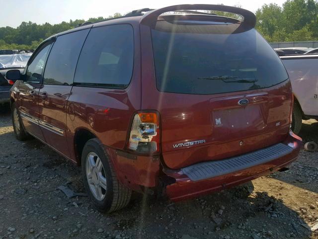 2FMZA52452BB16275 - 2002 FORD WINDSTAR S MAROON photo 3