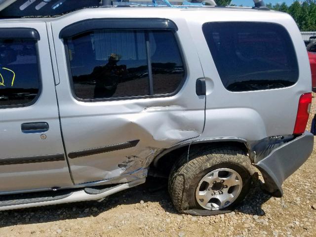 5N1ED28T61C593427 - 2001 NISSAN XTERRA XE SILVER photo 9