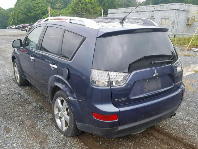 JA4MT41X48Z011838 - 2008 MITSUBISHI OUTLANDER BLUE photo 3