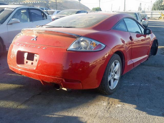 4A3AK24F17E003539 - 2007 MITSUBISHI ECLIPSE GS RED photo 4