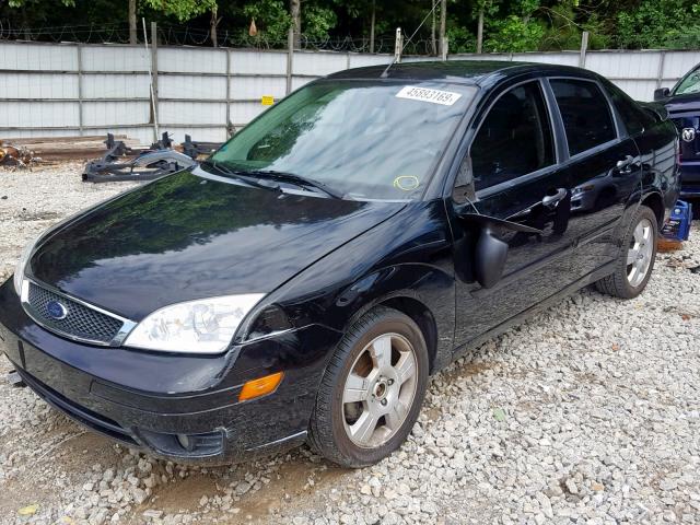 1FAHP34N26W182642 - 2006 FORD FOCUS ZX4 BLACK photo 2