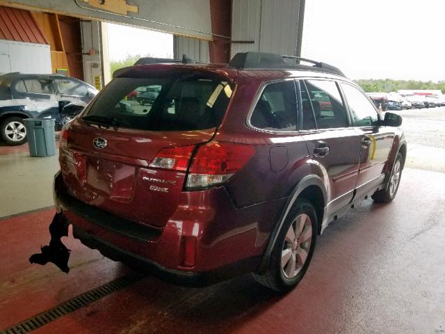 4S4BRBKC9B3385945 - 2011 SUBARU OUTBACK 2. RED photo 4