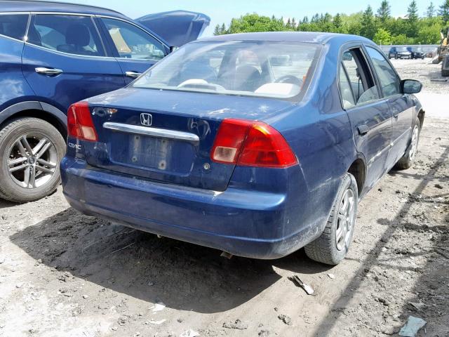 2HGES16351H941336 - 2001 HONDA CIVIC DX BLUE photo 4