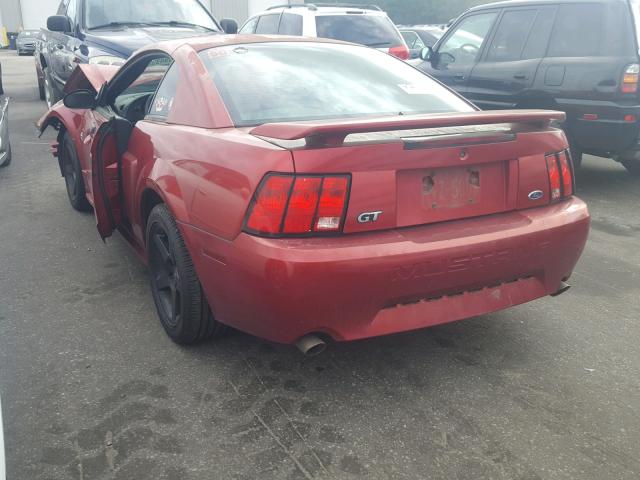 1FAFP42X14F129686 - 2004 FORD MUSTANG GT BURGUNDY photo 3