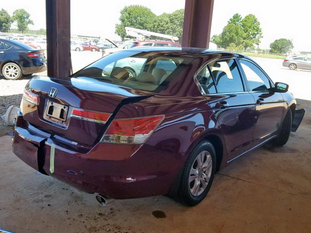 1HGCP2F41CA205261 - 2012 HONDA ACCORD LXP MAROON photo 4