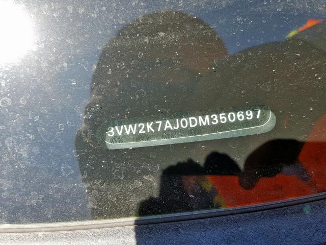 3VW2K7AJ0DM350697 - 2013 VOLKSWAGEN JETTA BASE BLACK photo 10