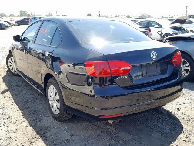 3VW2K7AJ0DM350697 - 2013 VOLKSWAGEN JETTA BASE BLACK photo 3