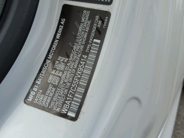 WBA1F7C55FVX95414 - 2015 BMW 228 XI WHITE photo 10