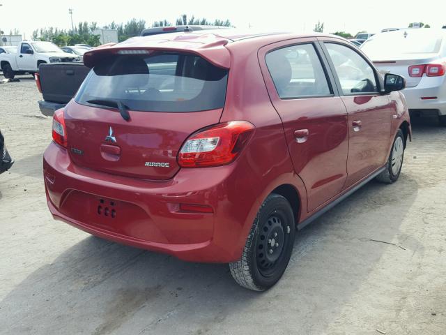 ML32A3HJ7HH009797 - 2017 MITSUBISHI MIRAGE ES RED photo 4