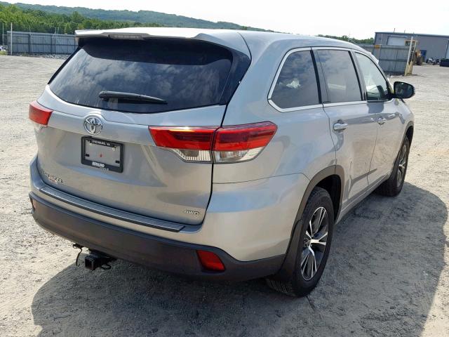 5TDBZRFH3HS458852 - 2017 TOYOTA HIGHLANDER SILVER photo 4