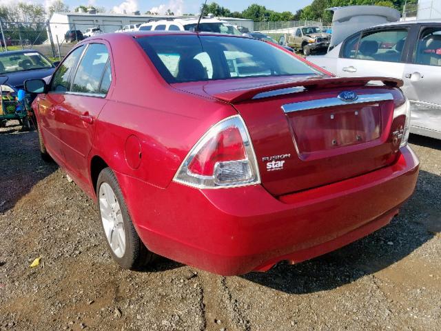 3FAHP02107R155118 - 2007 FORD FUSION SEL RED photo 3