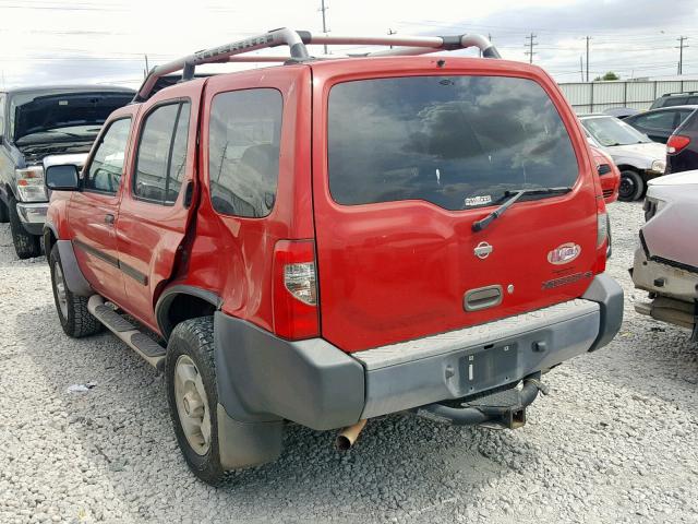 5N1ED28Y91C583731 - 2001 NISSAN XTERRA XE RED photo 3