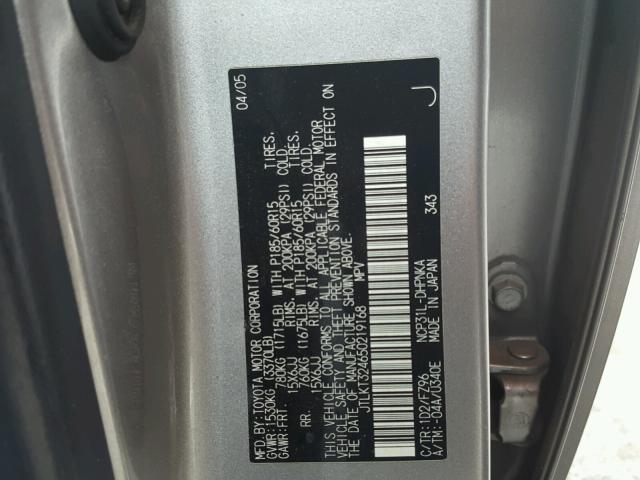 JTLKT324650219168 - 2005 TOYOTA SCION XB Күміс фото 10