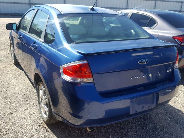 1FAHP36N19W221349 - 2009 FORD FOCUS SES BLUE photo 3